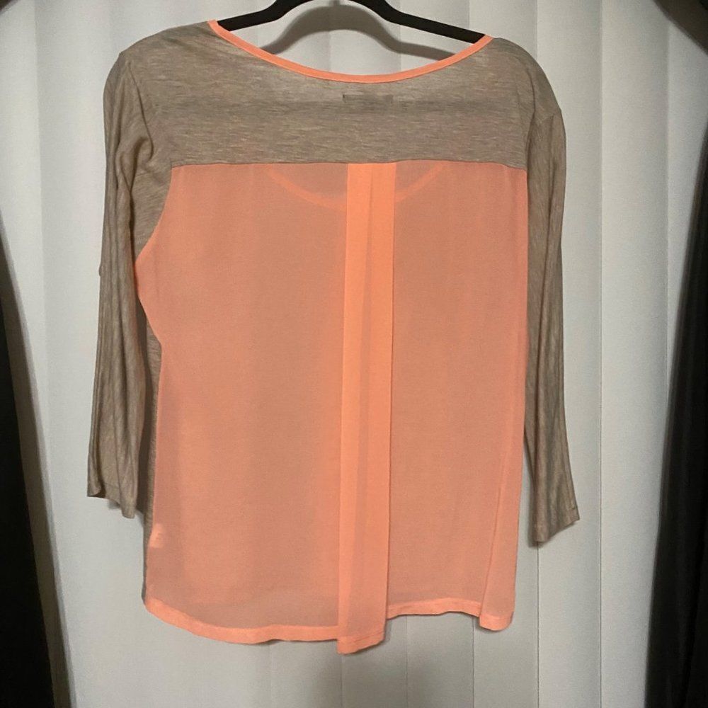 American Eagle Outfitters neon pink/orange blouse - Picture 2 of 3